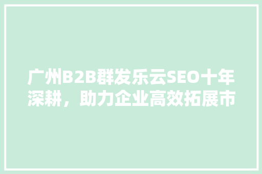 广州B2B群发乐云SEO十年深耕，助力企业高效拓展市场