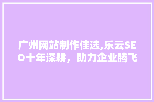 广州网站制作佳选,乐云SEO十年深耕，助力企业腾飞  第1张