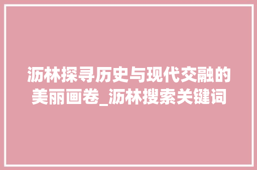 沥林探寻历史与现代交融的美丽画卷_沥林搜索关键词优化