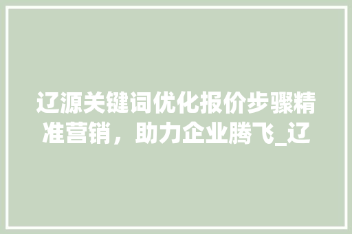 辽源关键词优化报价步骤精准营销，助力企业腾飞_辽源关键词优化报价