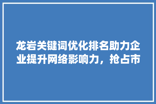 龙岩关键词优化排名助力企业提升网络影响力，抢占市场先机_龙岩关键词优化排名