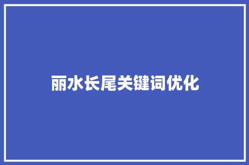 丽水长尾关键词优化