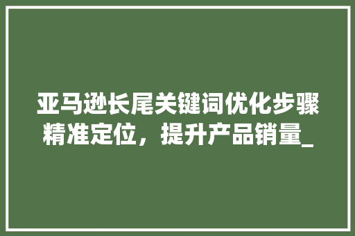 亚马逊长尾关键词优化步骤精准定位，提升产品销量_亚马逊长尾关键词优化
