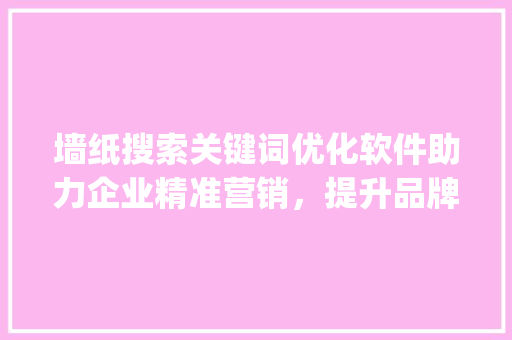 墙纸搜索关键词优化软件助力企业精准营销，提升品牌影响力_墙纸搜索关键词优化软件