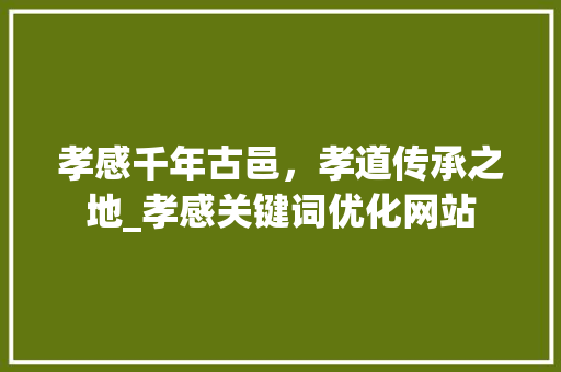 孝感千年古邑，孝道传承之地_孝感关键词优化网站