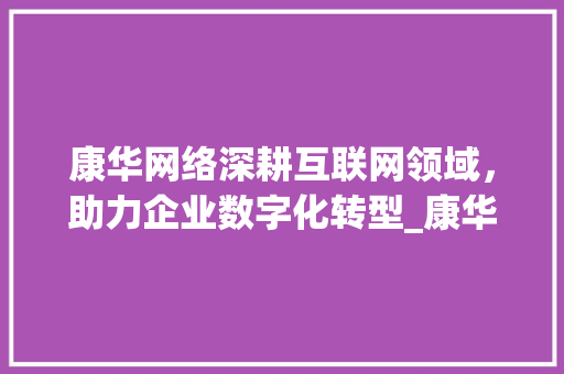 康华网络深耕互联网领域，助力企业数字化转型_康华网络关键词优化
