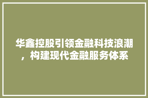 华鑫控股引领金融科技浪潮，构建现代金融服务体系