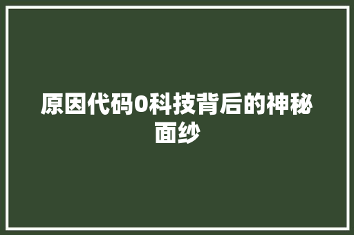 原因代码0科技背后的神秘面纱