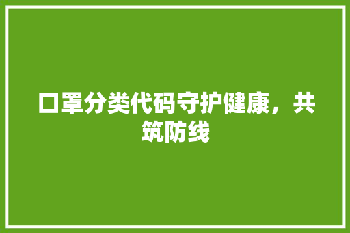 口罩分类代码守护健康，共筑防线