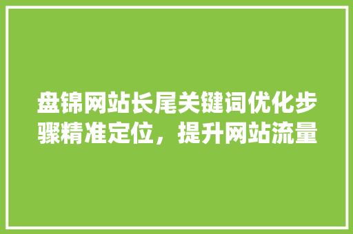 盘锦网站长尾关键词优化步骤精准定位，提升网站流量与转化率_盘锦网站长尾关键词优化  第1张