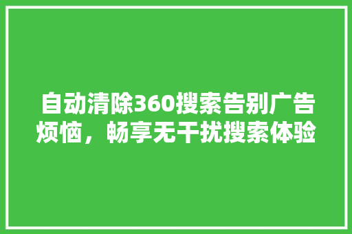 自动清除360搜索告别广告烦恼，畅享无干扰搜索体验