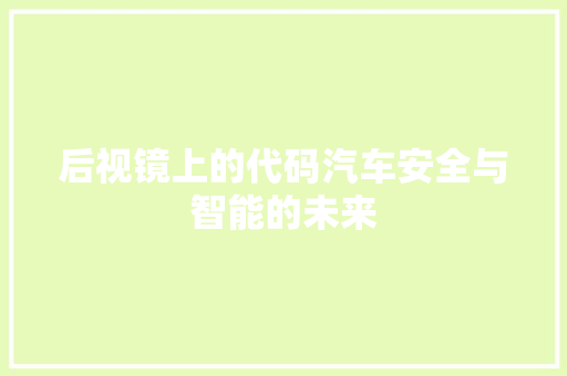 后视镜上的代码汽车安全与智能的未来