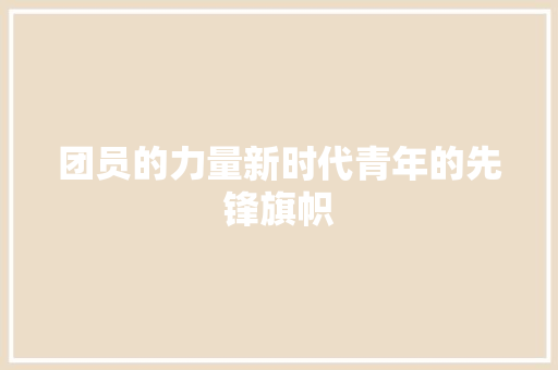 团员的力量新时代青年的先锋旗帜