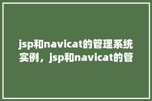 jsp和navicat的管理系统实例，jsp和navicat的管理系统实例