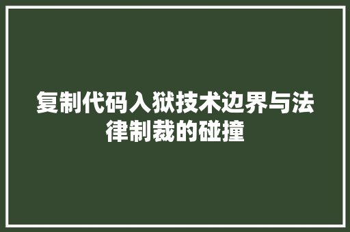 复制代码入狱技术边界与法律制裁的碰撞