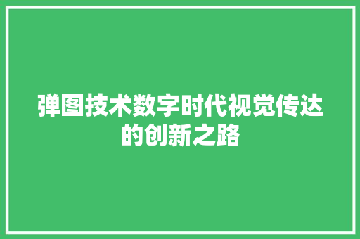 弹图技术数字时代视觉传达的创新之路