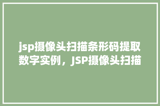 jsp摄像头扫描条形码提取数字实例，JSP摄像头扫描条形码提取数字实例介绍