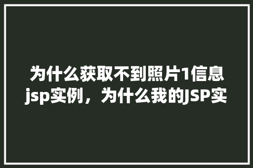 为什么获取不到照片1信息jsp实例，为什么我的JSP实例无法获取照片1的信息