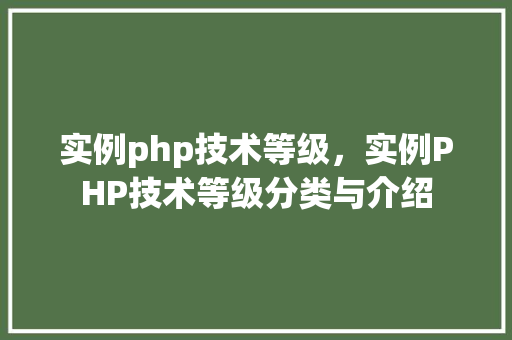 实例php技术等级，实例PHP技术等级分类与介绍