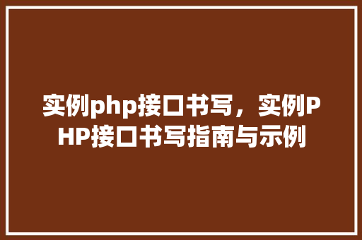 实例php接口书写，实例PHP接口书写指南与示例