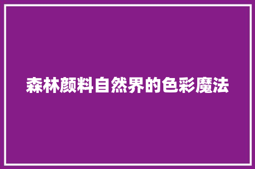 森林颜料自然界的色彩魔法