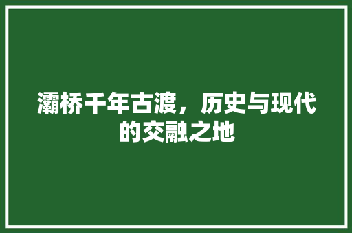 灞桥千年古渡，历史与现代的交融之地
