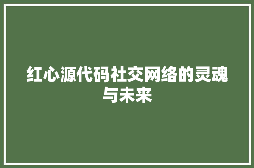 红心源代码社交网络的灵魂与未来