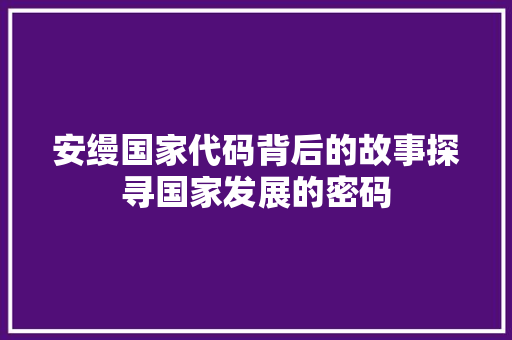 安缦国家代码背后的故事探寻国家发展的密码