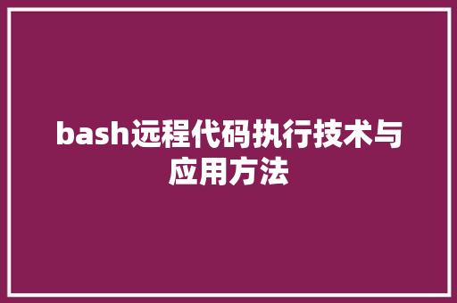 bash远程代码执行技术与应用方法