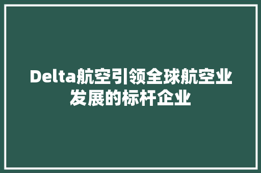 Delta航空引领全球航空业发展的标杆企业