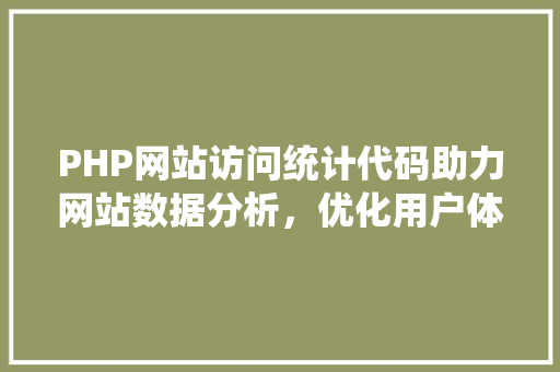 PHP网站访问统计代码助力网站数据分析，优化用户体验