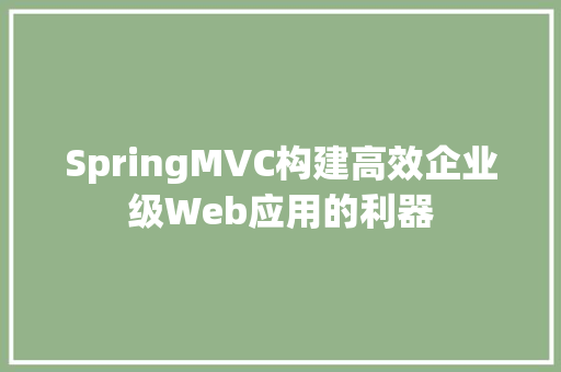 SpringMVC构建高效企业级Web应用的利器