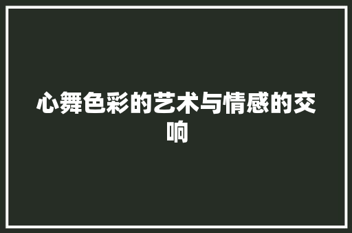 心舞色彩的艺术与情感的交响  第1张