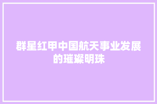 群星红甲中国航天事业发展的璀璨明珠
