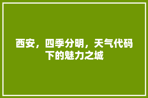 西安，四季分明，天气代码下的魅力之城