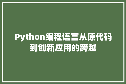 Python编程语言从原代码到创新应用的跨越