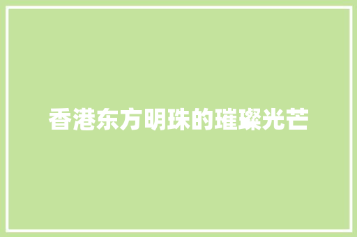 香港东方明珠的璀璨光芒