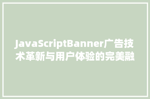 JavaScriptBanner广告技术革新与用户体验的完美融合