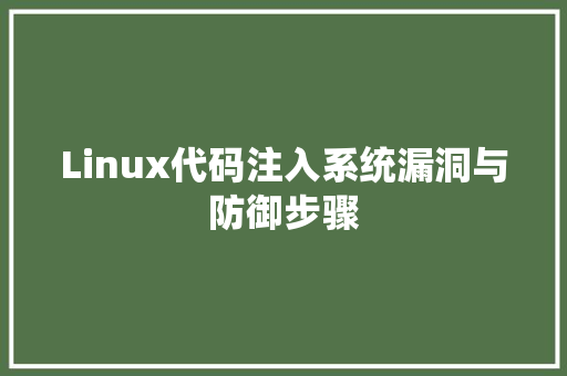 Linux代码注入系统漏洞与防御步骤
