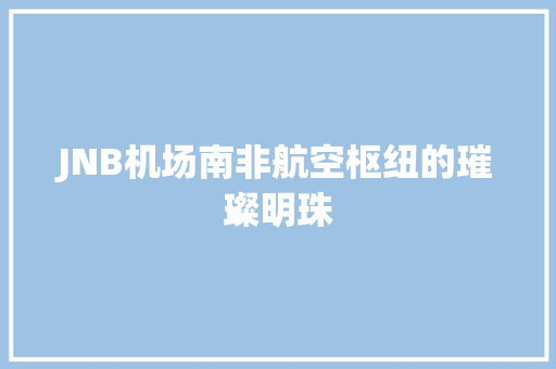 JNB机场南非航空枢纽的璀璨明珠