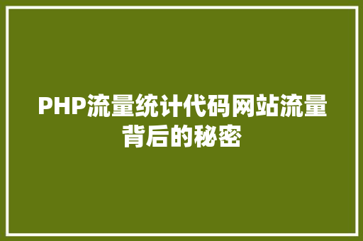 PHP流量统计代码网站流量背后的秘密