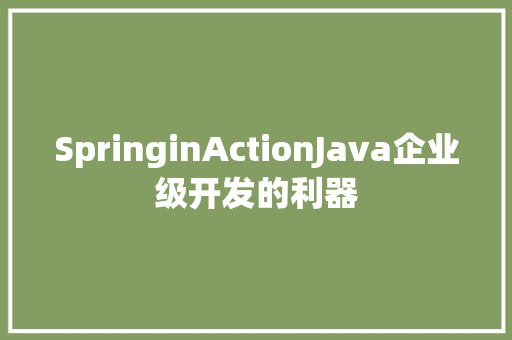 SpringinActionJava企业级开发的利器