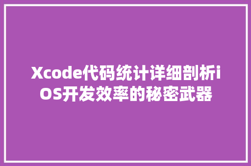 Xcode代码统计详细剖析iOS开发效率的秘密武器