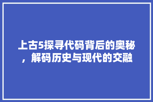 上古5探寻代码背后的奥秘，解码历史与现代的交融
