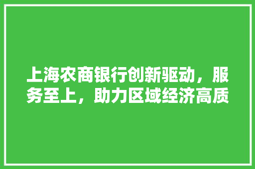 上海农商银行创新驱动，服务至上，助力区域经济高质量发展  第1张