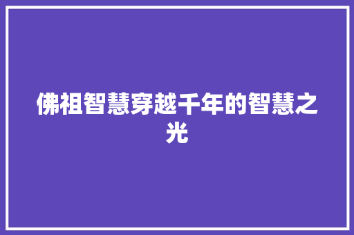 佛祖智慧穿越千年的智慧之光