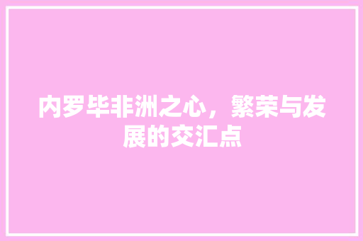 内罗毕非洲之心，繁荣与发展的交汇点