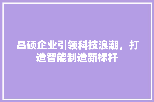昌硕企业引领科技浪潮，打造智能制造新标杆