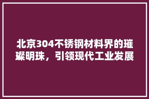 北京304不锈钢材料界的璀璨明珠，引领现代工业发展新潮流