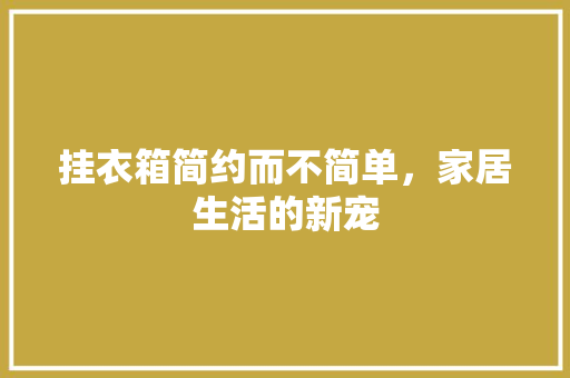 挂衣箱简约而不简单，家居生活的新宠